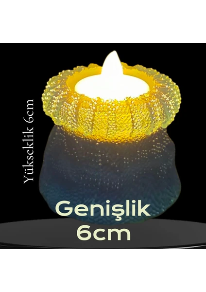 Civetta Dekoratif Mavi Saksı Mumluk