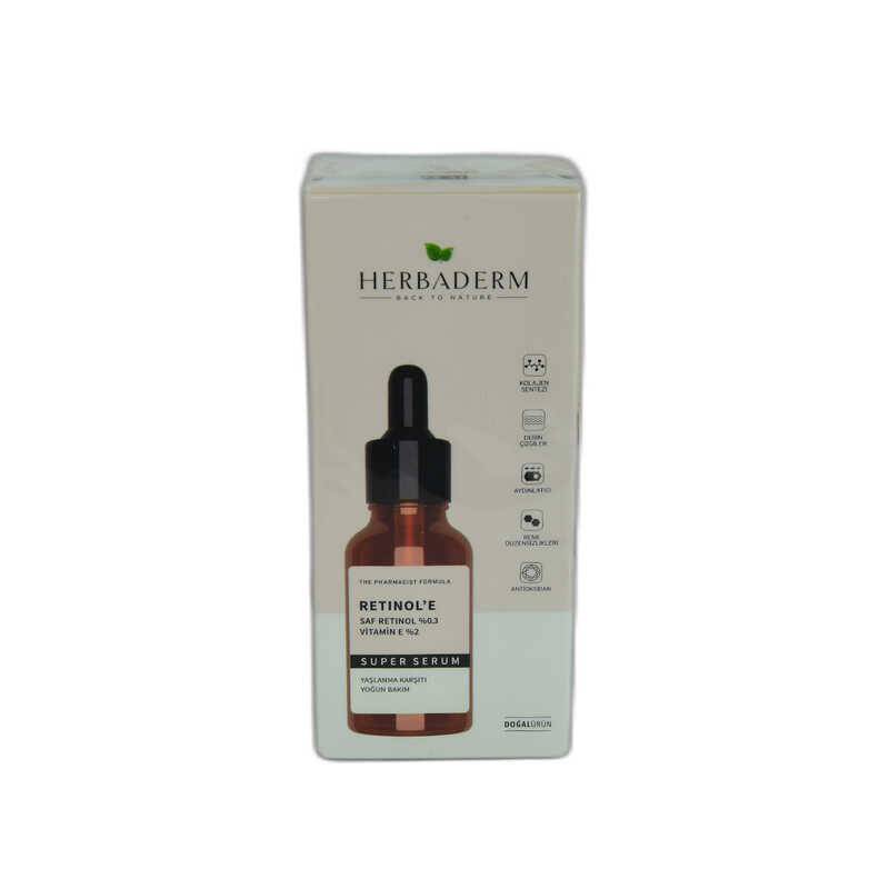 Superserum Saf Retinol E Vitaminli Yaşlanma Karşıtı Yoğun Bakım Yüz Serumu 30 ML