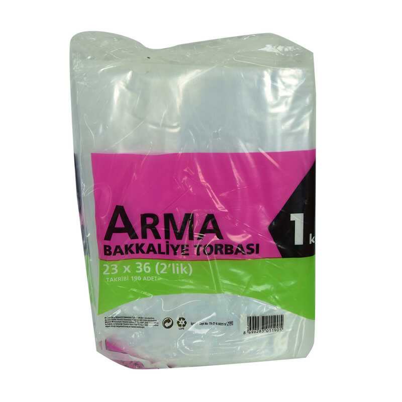 Naylon Torba Arma Şeffaf Bakkaliye Kuruyemiş Şeker Torbası 23×36 (2 lik ) Takribi 190 Adet 1000 Gr